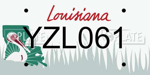 YZL061 Louisiana License Plate