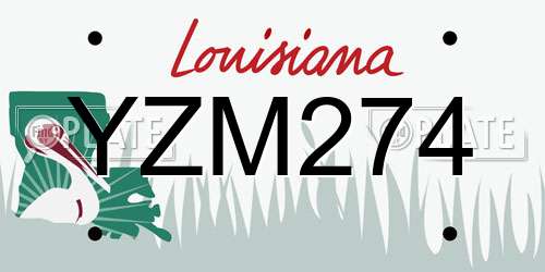 YZM274 Louisiana License Plate