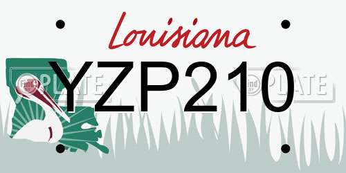 YZP210 Louisiana License Plate