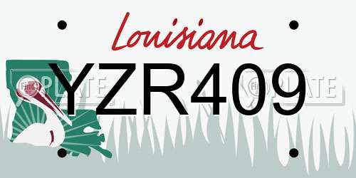 YZR409 Louisiana License Plate