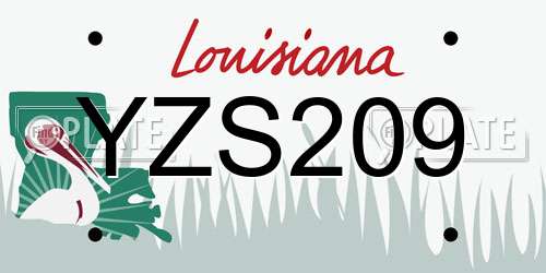 YZS209 Louisiana License Plate