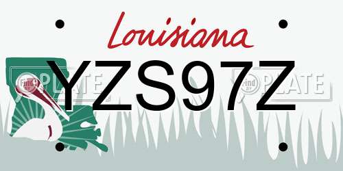 YZS97Z Louisiana License Plate