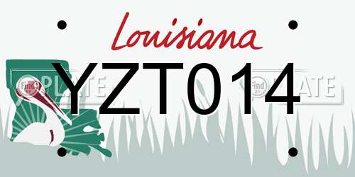YZT014 Louisiana License Plate