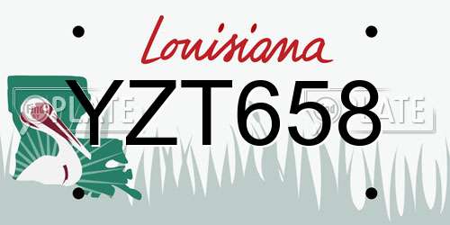 YZT658 Louisiana License Plate