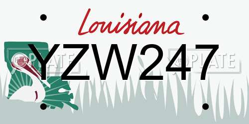 YZW247 Louisiana License Plate