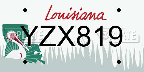 YZX819 Louisiana License Plate