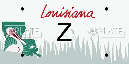 Z Louisiana License Plate