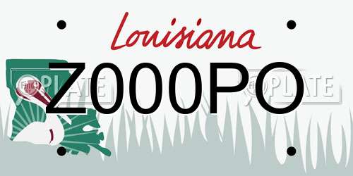 Z000PO Louisiana License Plate