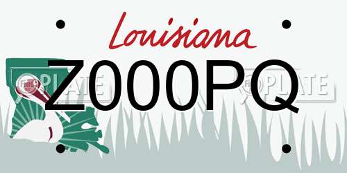 Z000PQ Louisiana License Plate