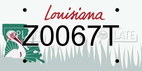 Z0067T Louisiana License Plate