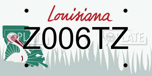 Z006TZ Louisiana License Plate