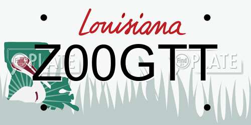 Z00GTT Louisiana License Plate