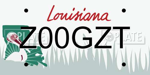 Z00GZT Louisiana License Plate