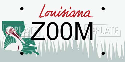 Z00M Louisiana License Plate