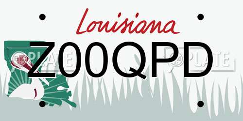 Z00QPD Louisiana License Plate