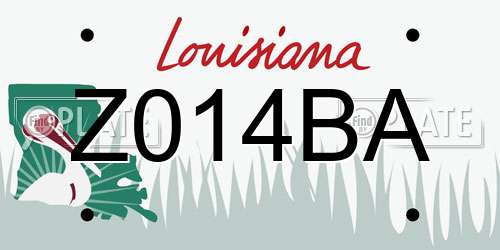 Z014BA Louisiana License Plate