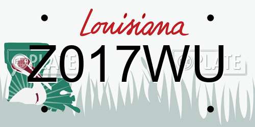 Z017WU Louisiana License Plate