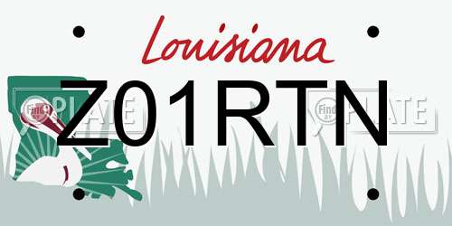 Z01RTN Louisiana License Plate