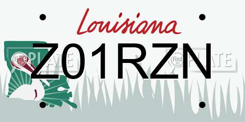 Z01RZN Louisiana License Plate
