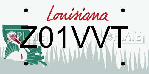 Z01VVT Louisiana License Plate