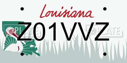 Z01VVZ Louisiana License Plate