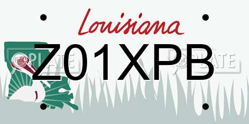 Z01XPB Louisiana License Plate