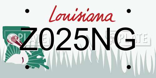 Z025NG Louisiana License Plate