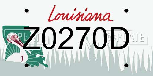 Z0270D Louisiana License Plate
