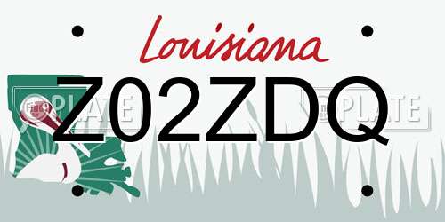 Z02ZDQ Louisiana License Plate