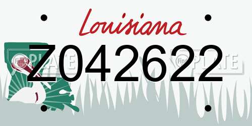 Z042622 Louisiana License Plate