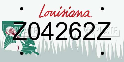 Z04262Z Louisiana License Plate