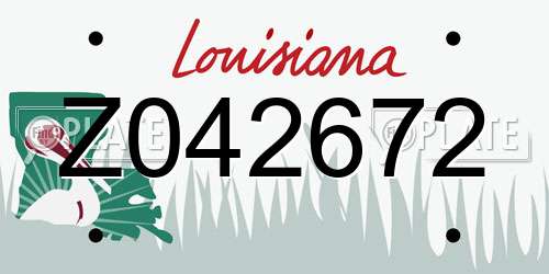 Z042672 Louisiana License Plate