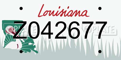 Z042677 Louisiana License Plate