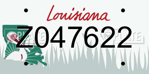 Z047622 Louisiana License Plate