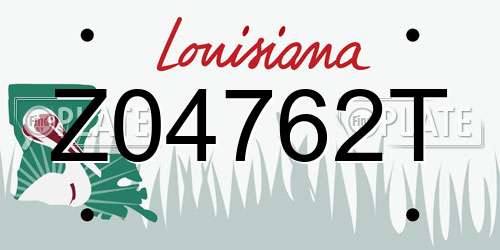 Z04762T Louisiana License Plate