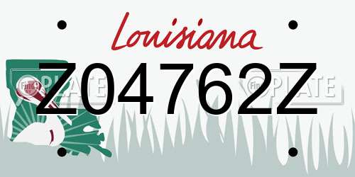 Z04762Z Louisiana License Plate