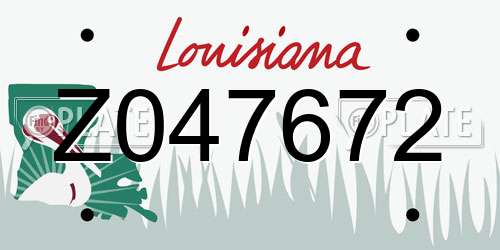 Z047672 Louisiana License Plate