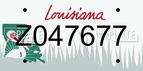 Z047677 Louisiana License Plate