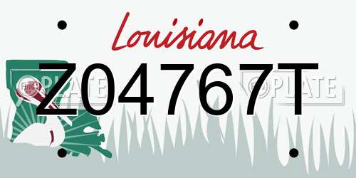 Z04767T Louisiana License Plate