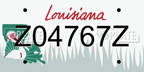Z04767Z Louisiana License Plate