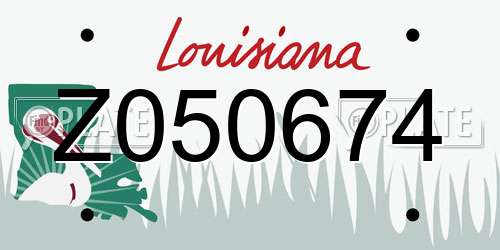 Z050674 Louisiana License Plate
