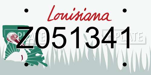 Z051341 Louisiana License Plate
