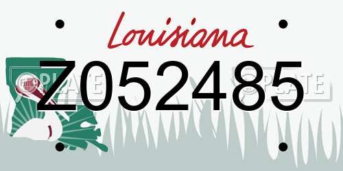 Z052485 Louisiana License Plate