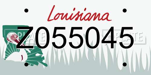 Z055045 Louisiana License Plate