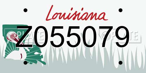 Z055079 Louisiana License Plate