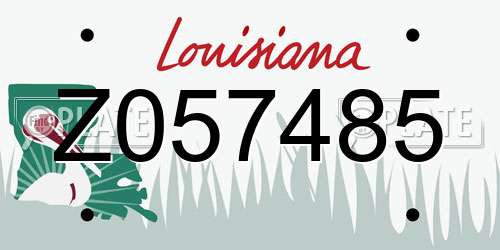 Z057485 Louisiana License Plate