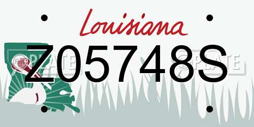 Z05748S Louisiana License Plate