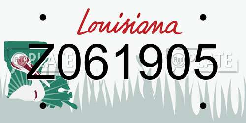 Z061905 Louisiana License Plate