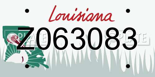 Z063083 Louisiana License Plate
