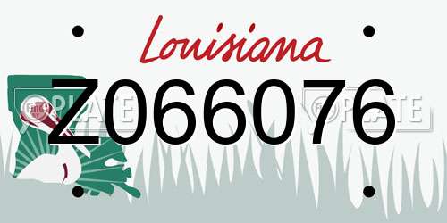 Z066076 Louisiana License Plate